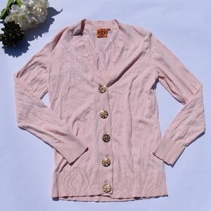 Tory Burch Oversized Cardigan with Logo Buttons